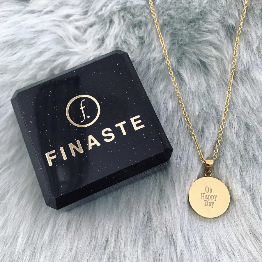 Kettingen Finaste | Ketting Met Tekst Rond Goud Kleurig