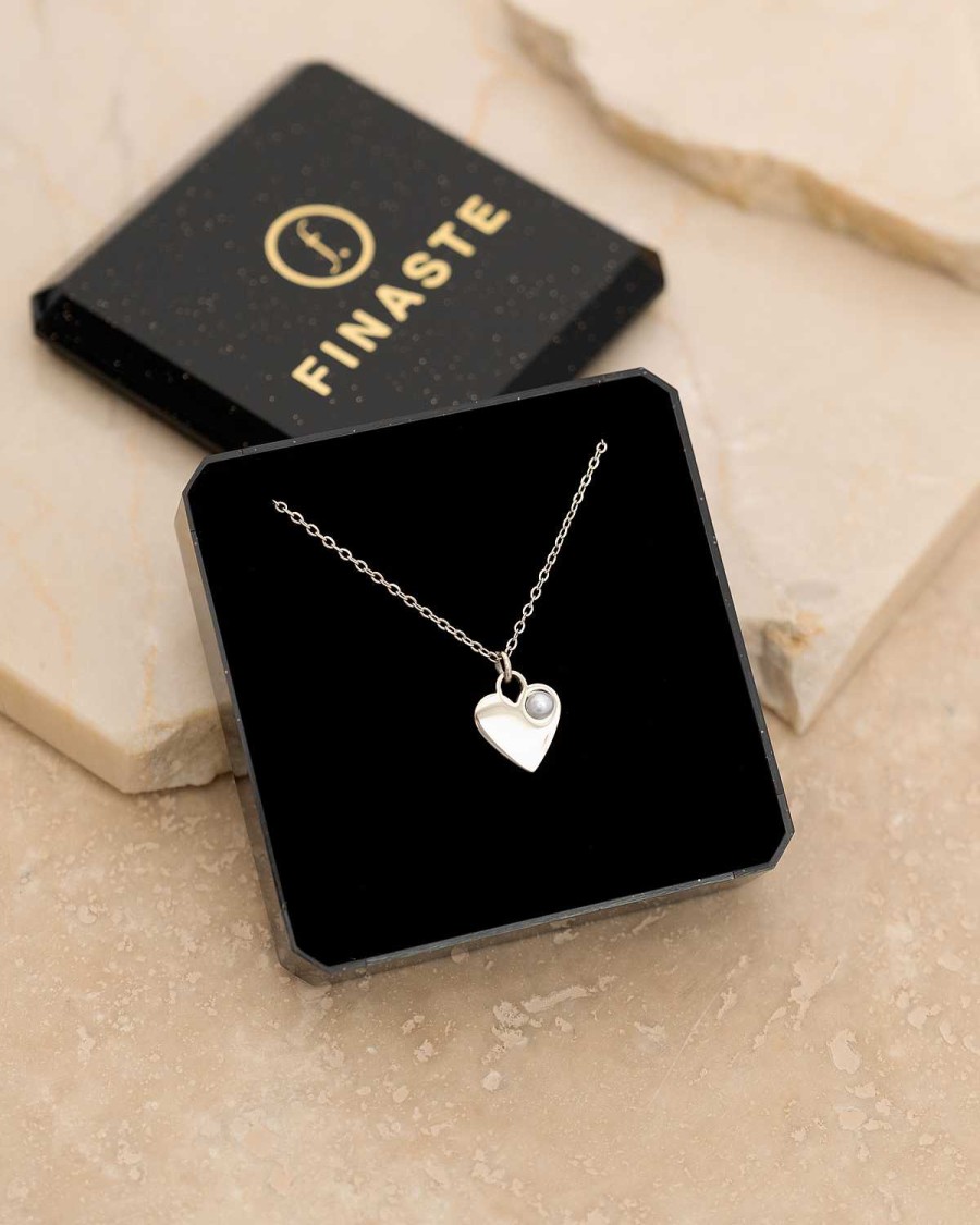 Kettingen Finaste | Heart & Pearl Necklace