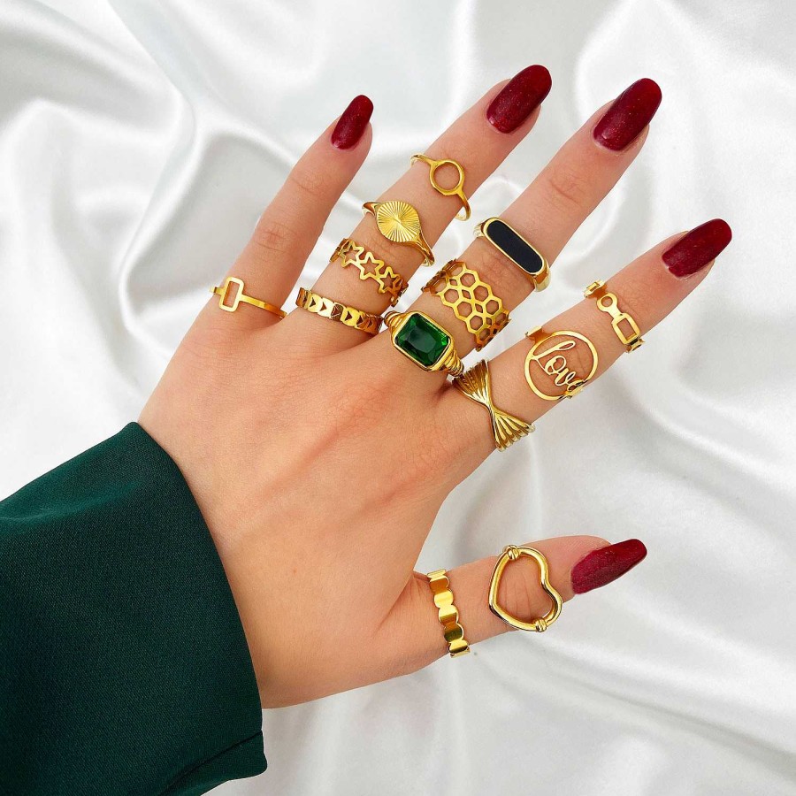 Ringen Finaste | Ring Verstelbaar Chain Kleur Goud