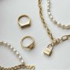 Kettingen Finaste | Initial Ketting Chain & Pearl Kleur Goud