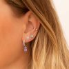 Oorbellen Finaste | Shiny Earrings Lilac Stones