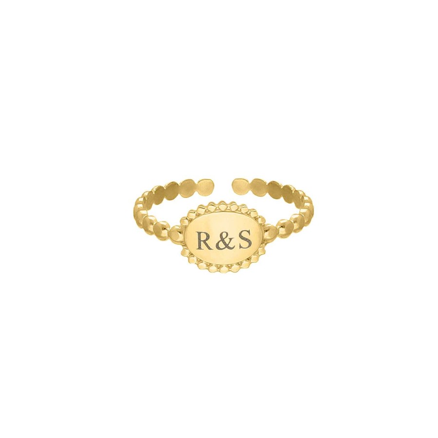 Ringen Finaste | Vintage Initial Ring Goudkleurig