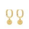 Oorbellen Finaste | Oval Hoops Vintage Coin Goldplated