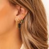 Oorbellen Finaste | Earrings Dark Green Beads Goldplated