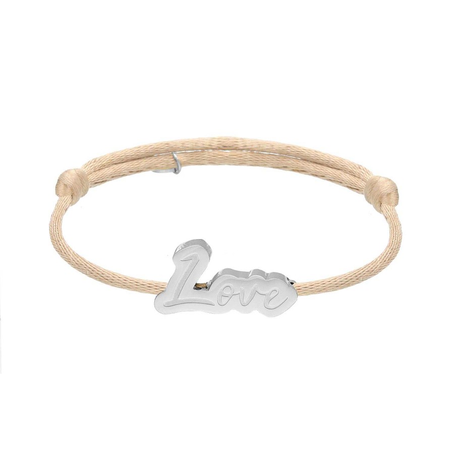 Armbanden Finaste | Satin Love Armband Nude