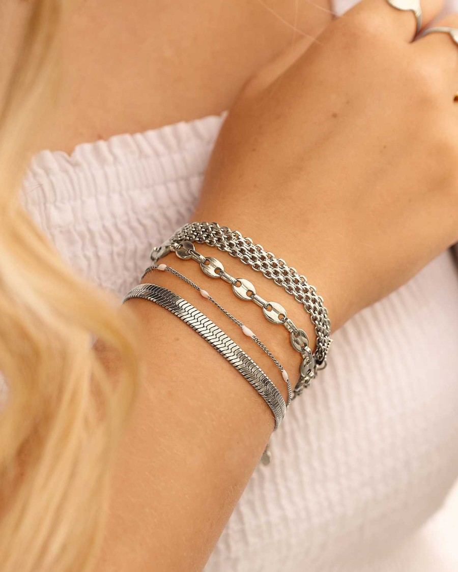 Armbanden Finaste | Platte Snake Armband