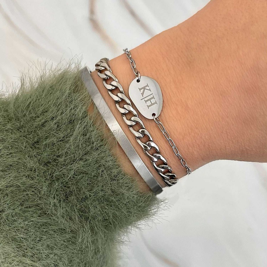 Sieraden Sets Finaste | Armparty Graveren Kleur Zilver