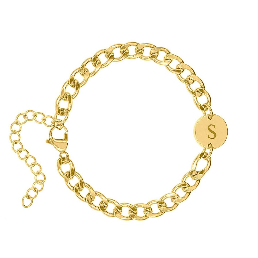 Armbanden Finaste | Armband Chunky Initial Gold Plated