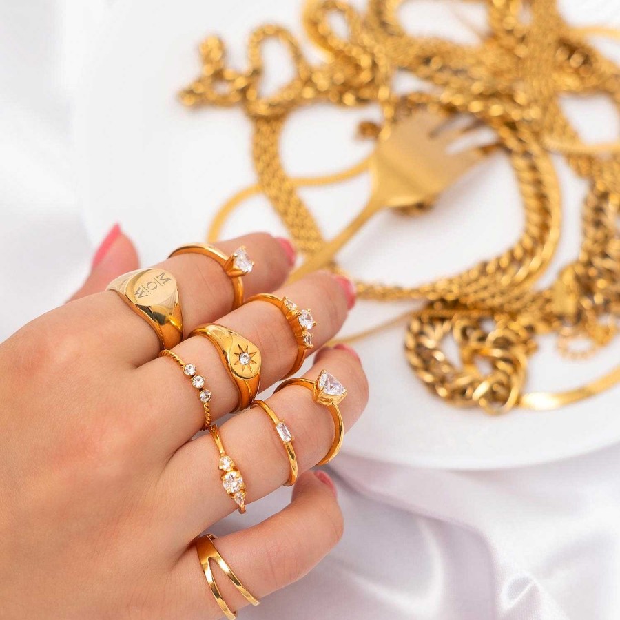 Ringen Finaste | Zegelring Ster Kleur Goud