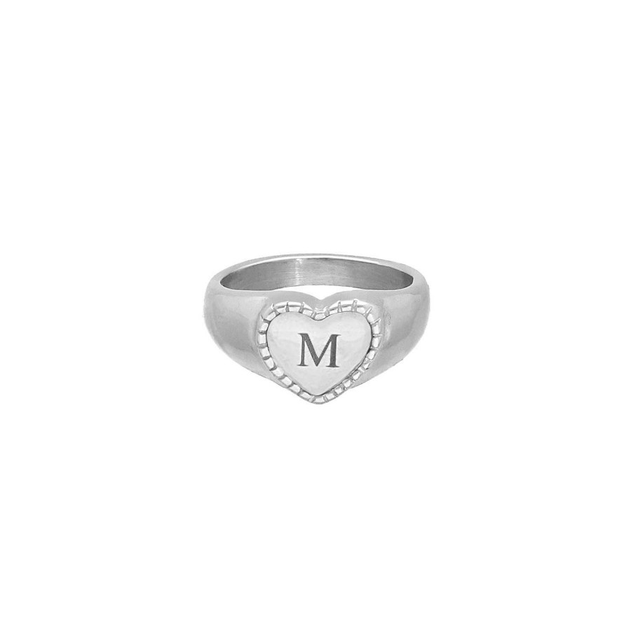 Ringen Finaste | Heart Zegelring Met Initials