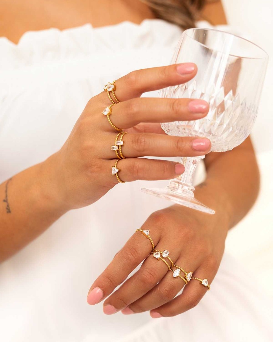 Ringen Finaste | Influencer Ring Triangle Goudkleurig