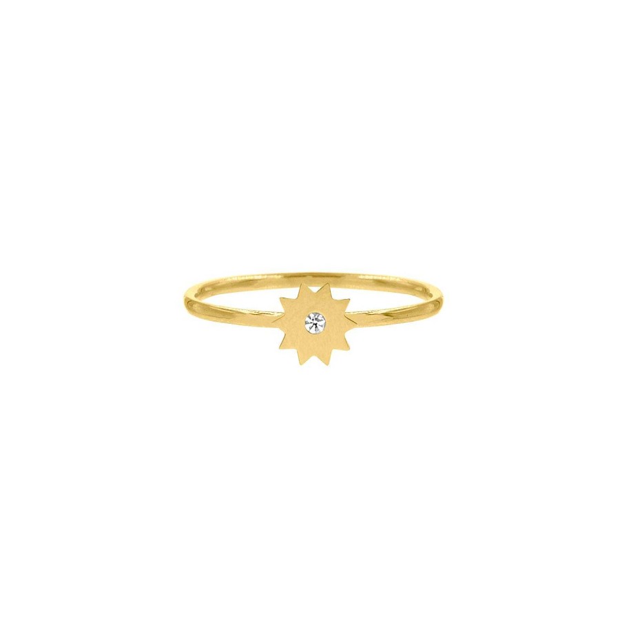 Ringen Finaste | Sterretjes Ring Met Steentje Gold Plated