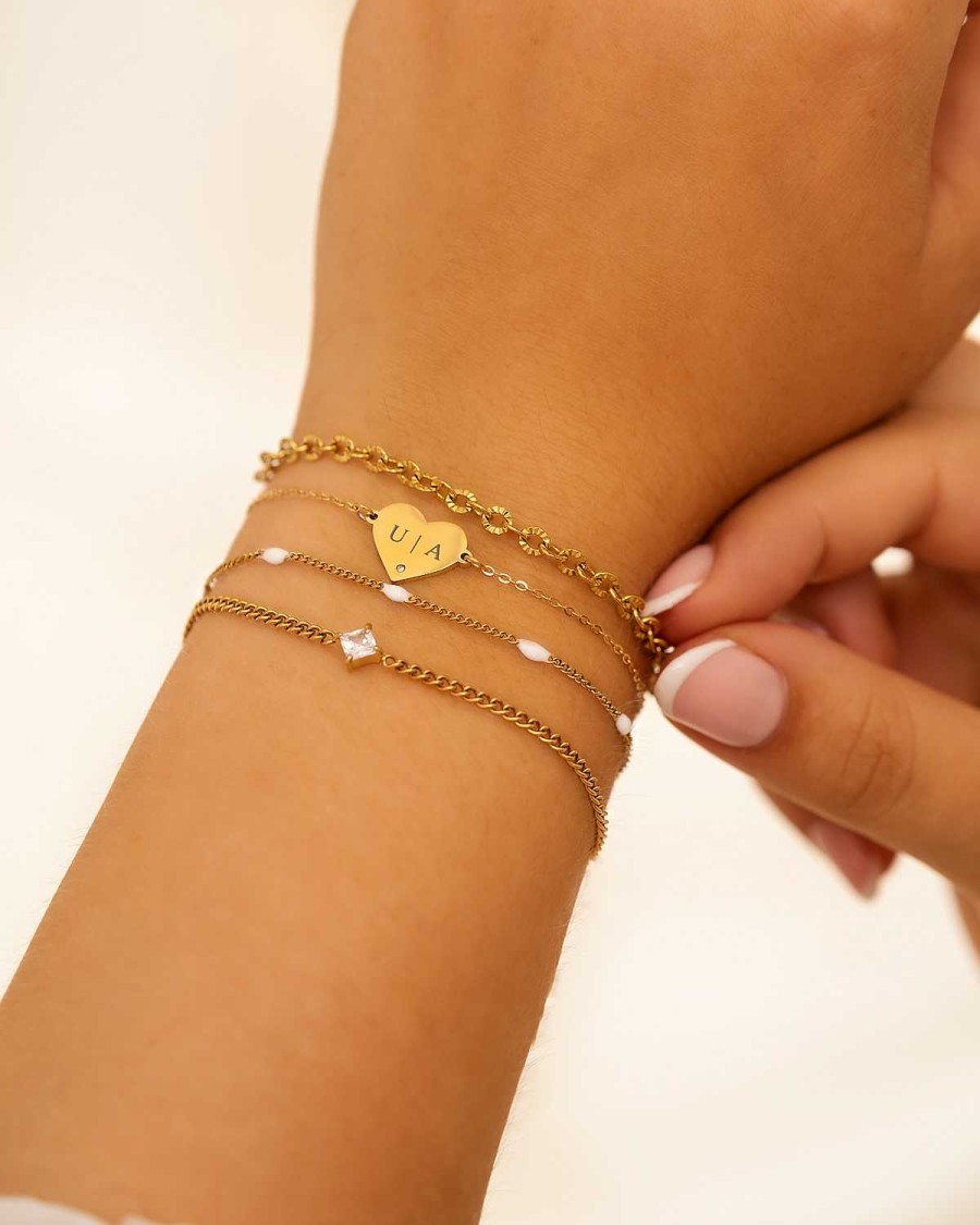 Armbanden Finaste | Trendy Schakelarmbandje Goudkleurig