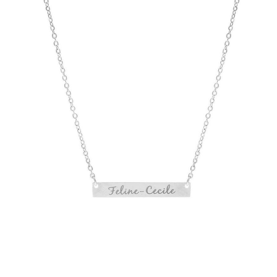 Kettingen Finaste | Graveerbare Bar Ketting Met Sierletters