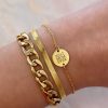 Armbanden Finaste | Graveerbare Armband Rond Goud Kleurig