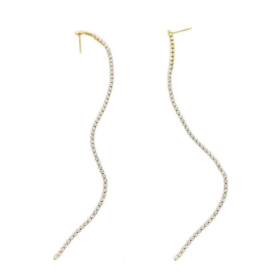 Oorbellen Finaste | Influencer Tennis Earrings Goudkleurig