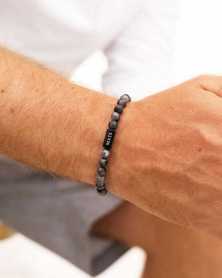 Armbanden Finaste | Kralen Armband Heren Met Naam Zwart