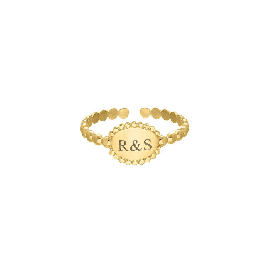 Ringen Finaste | Vintage Initial Ring Goudkleurig