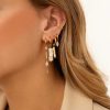 Oorbellen Finaste | Nude Earrings Square Stones Goldplated