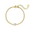 Armbanden Finaste | Armband Sparkle Heart Goldplated