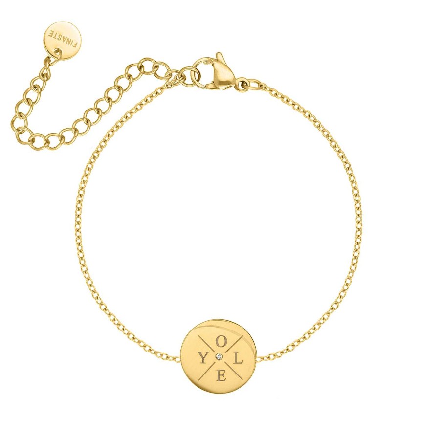 Armbanden Finaste | Armband 4 Initials Exclusive Goudkleurig