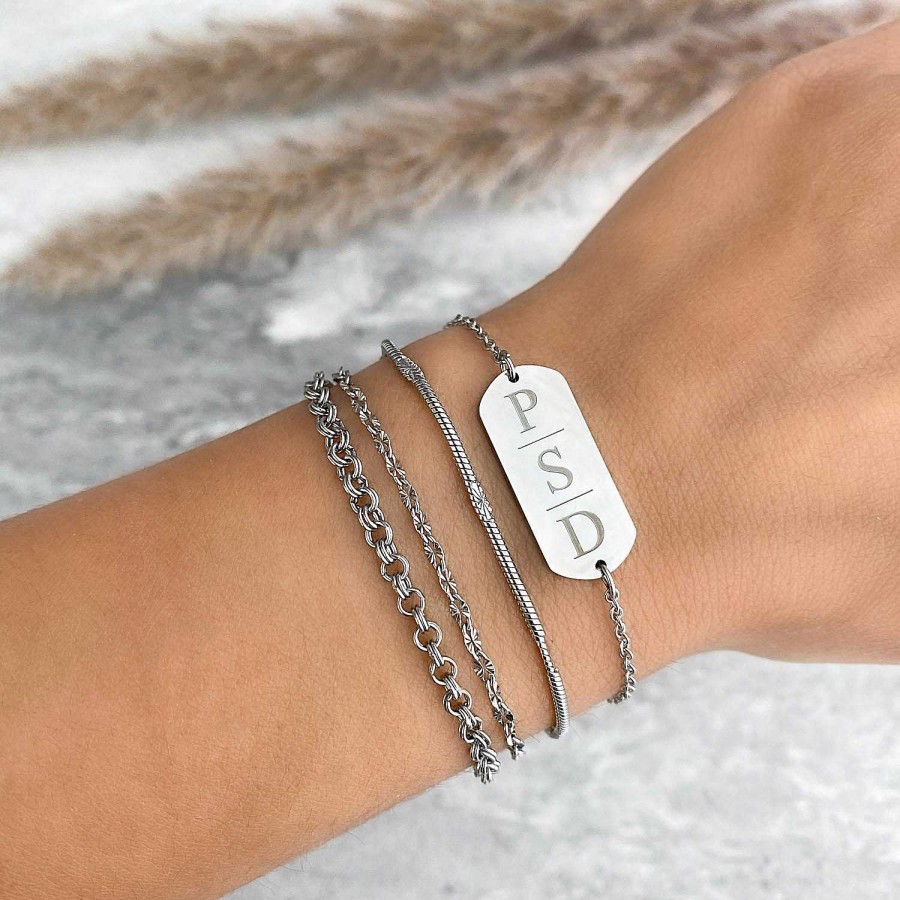 Armbanden Finaste | Bar Armband Graveren 3 Letters