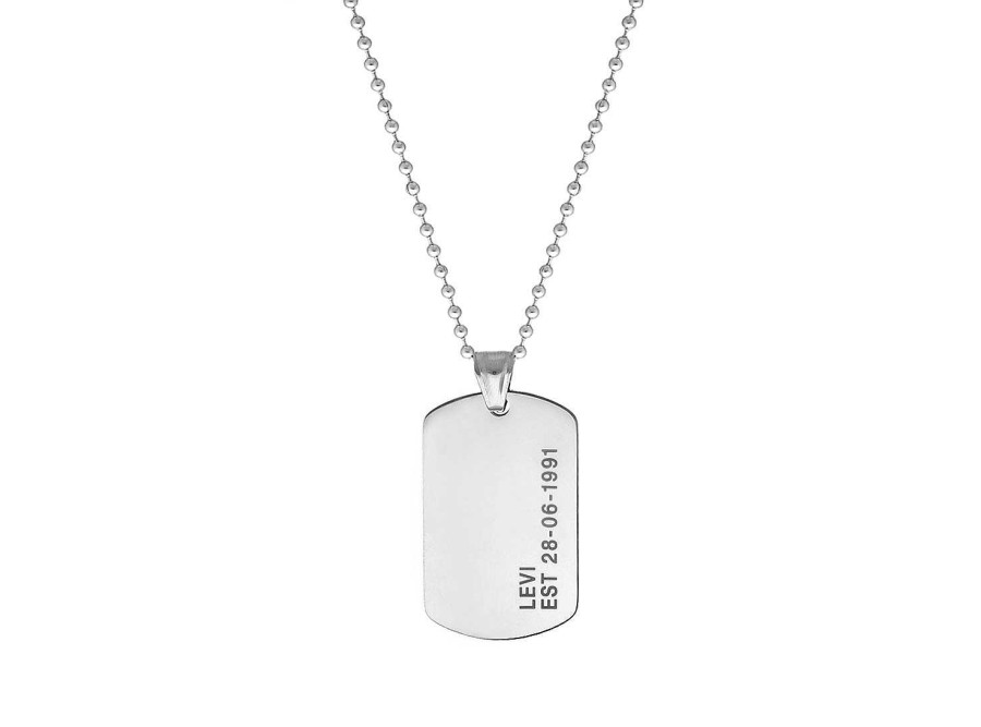 Kettingen Finaste | Dog Tag Ketting Met Naam En Datum