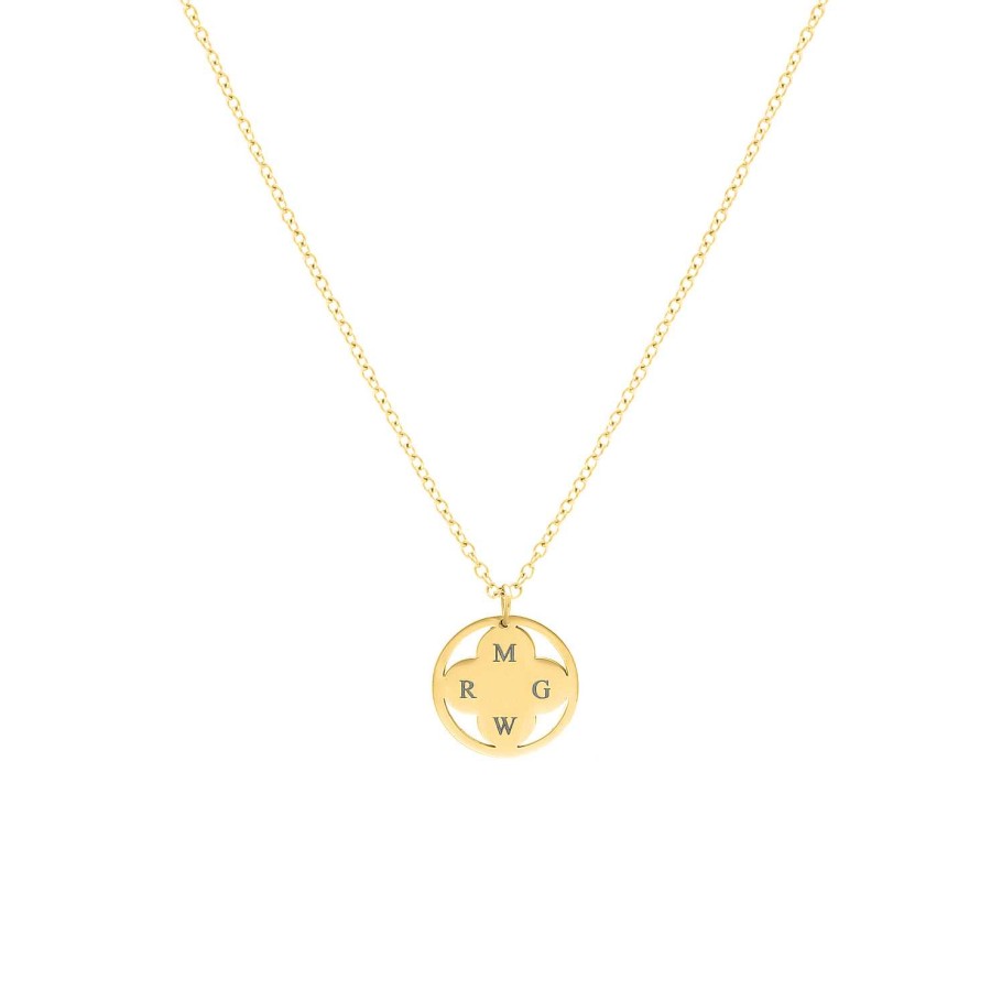 Kettingen Finaste | Clover Ketting 4 Initials Goudkleurig