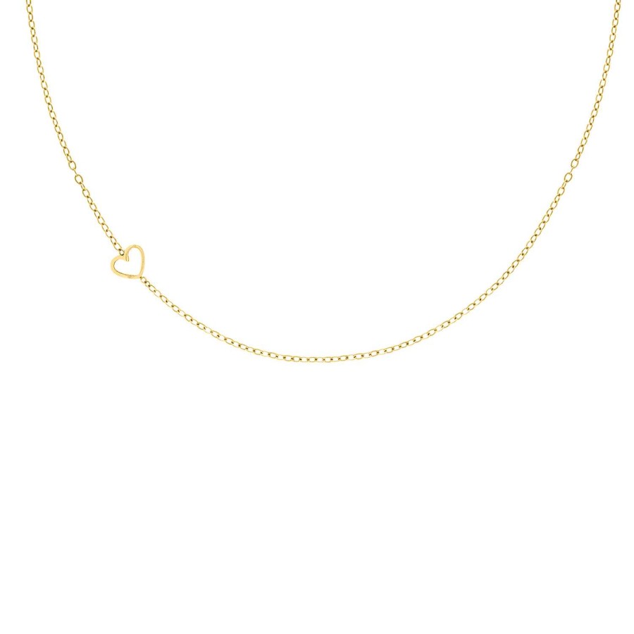 Kettingen Finaste | Ketting Met Side Way Hartje Goudkleurig