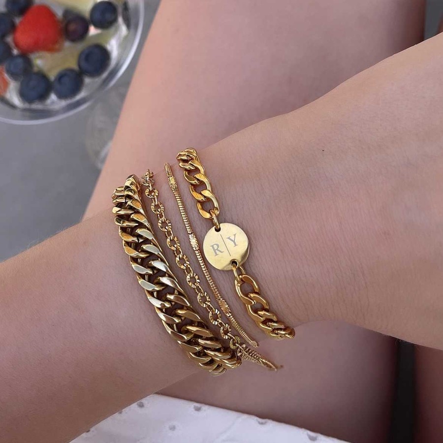 Armbanden Finaste | Musthave Schakelarmbandje Kleur Goud