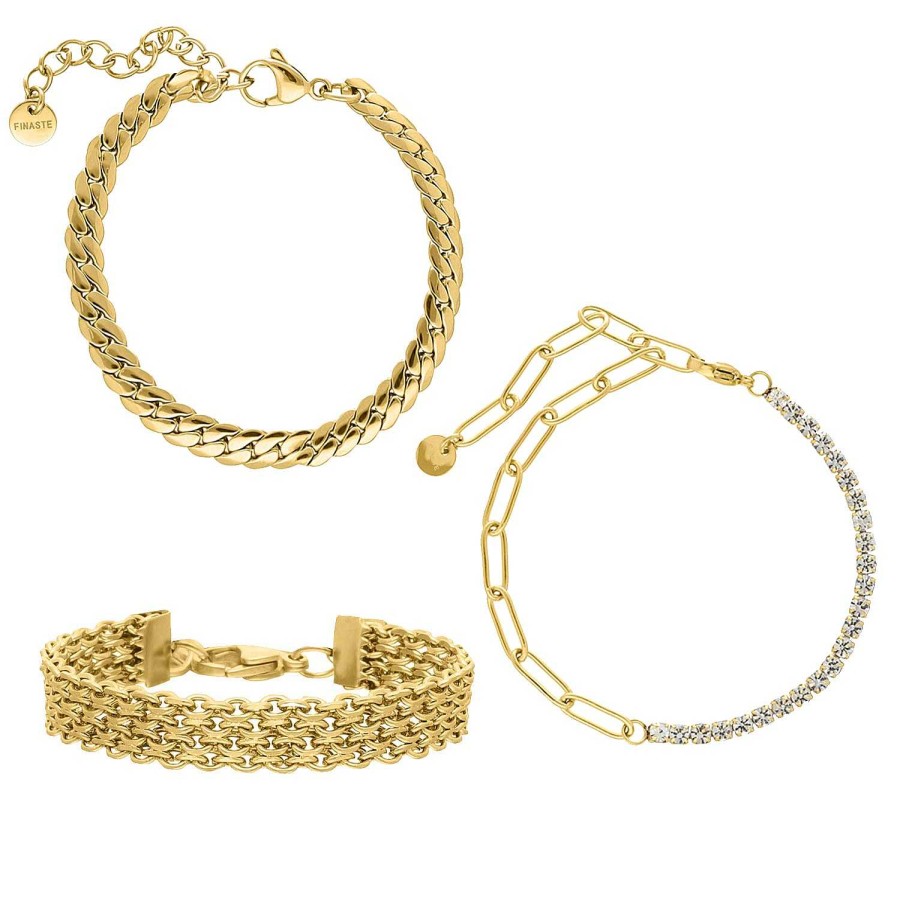 Armbanden Finaste | Armbanden Set Chains Kleur Goud