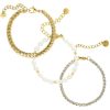 Sieraden Sets Finaste | Armparty Chain & Pearl Goud Kleurig