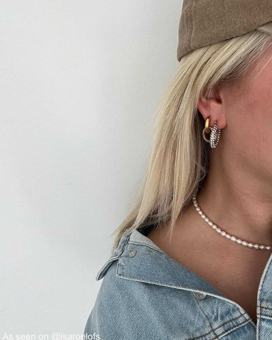 Kettingen Finaste | Parel Ketting Kort Kleur Goud