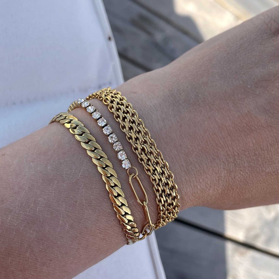 Armbanden Finaste | Armbanden Set Chains Kleur Goud