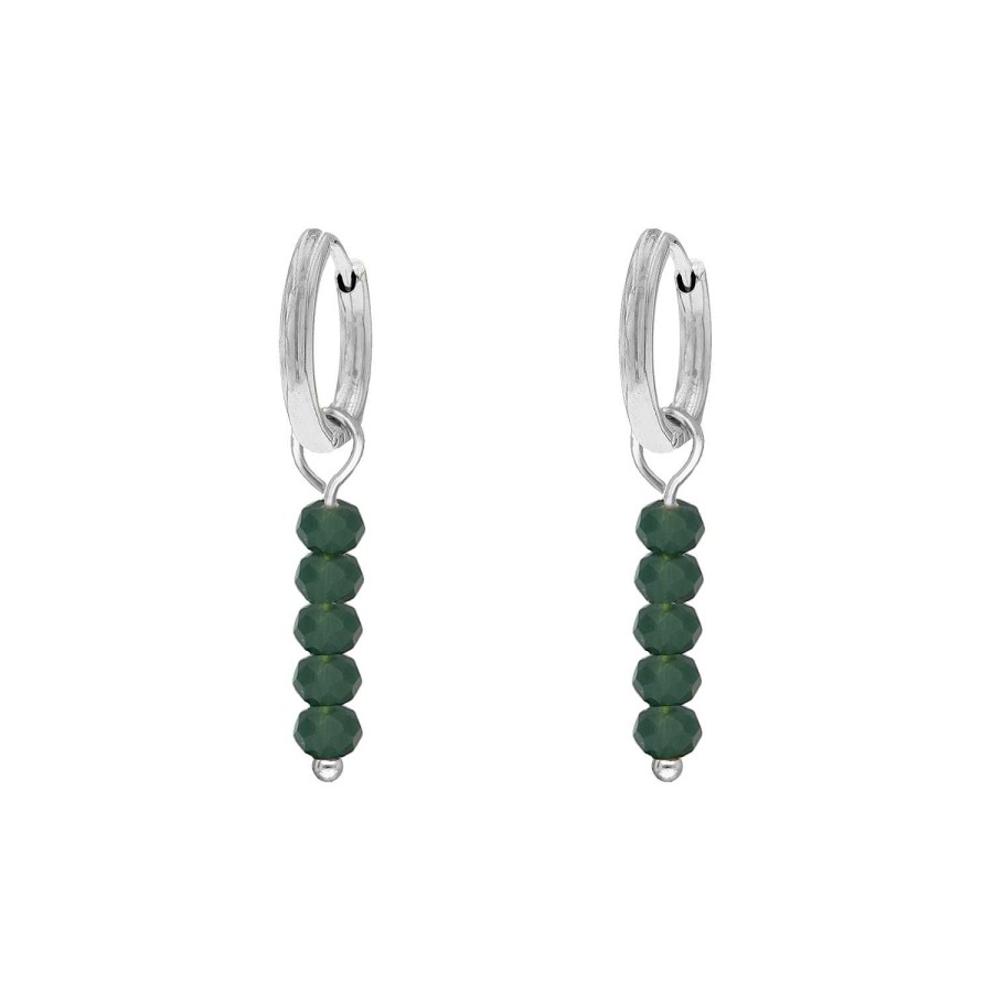 Oorbellen Finaste | Earrings Dark Green Beads