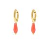 Oorbellen Finaste | Oorbellen Neon Coral Goudkleurig