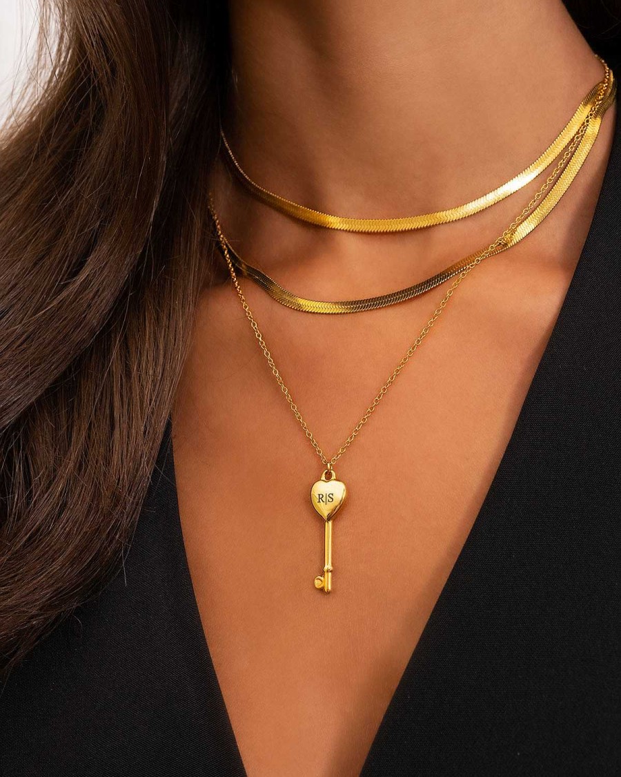 Kettingen Finaste | Platte Choker Ketting Gold Plated