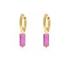 Oorbellen Finaste | Oorbellen Fuchsia Stone Goudkleurig