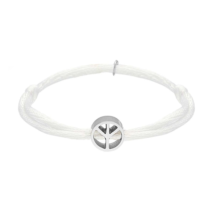 Armbanden Finaste | Satin Peace Armband Wit