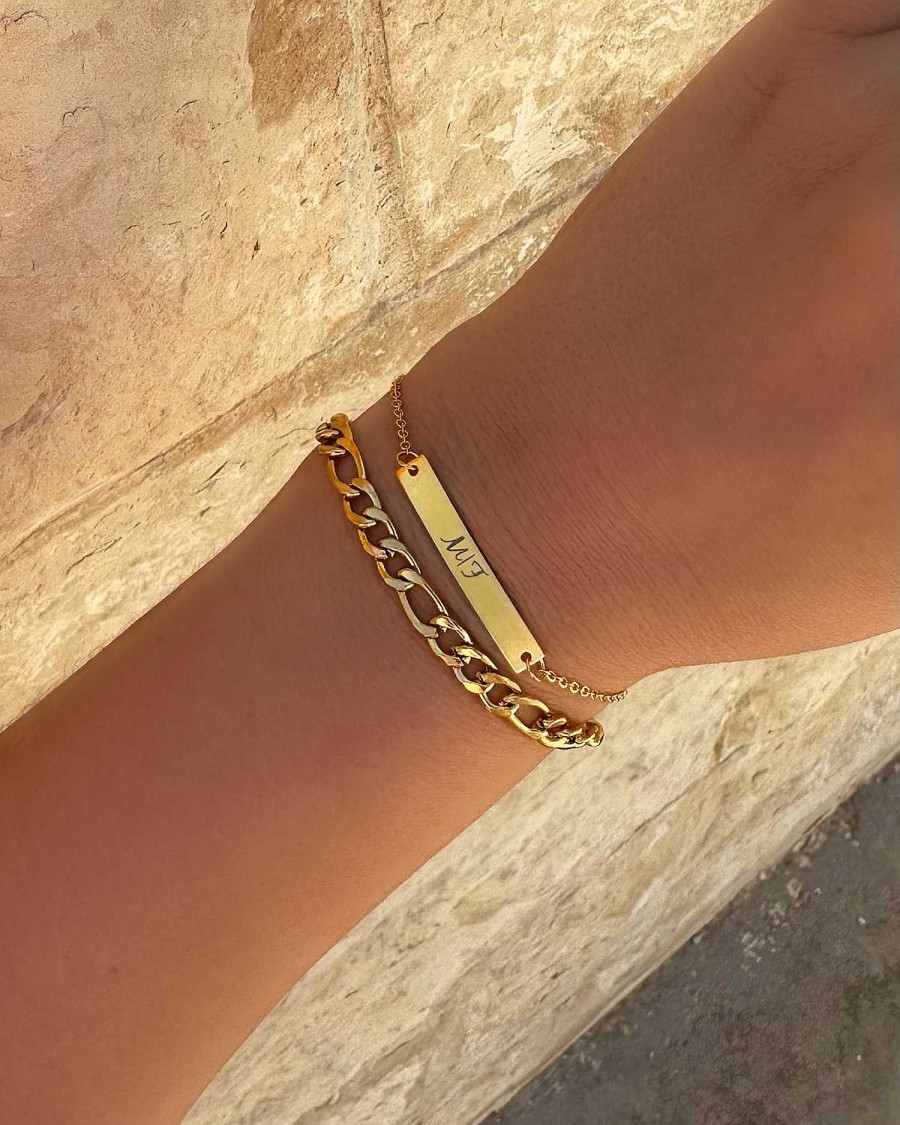 Armbanden Finaste | Armbanden Set Met Naam Kleur Goud