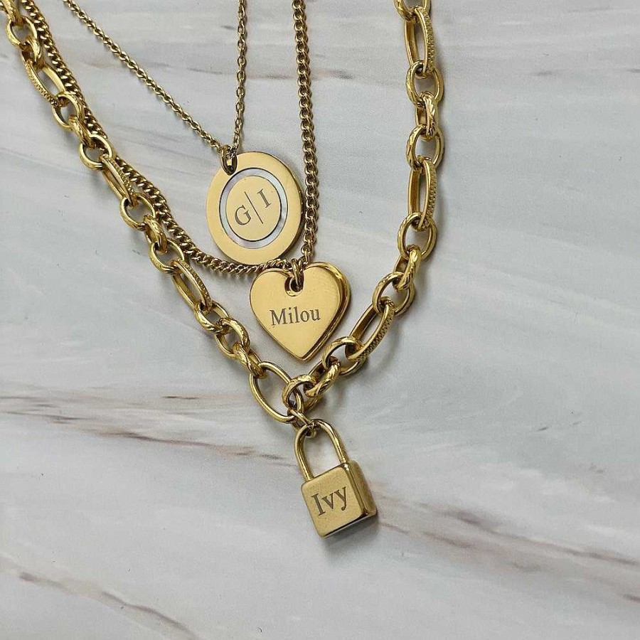 Kettingen Finaste | Ketting 2 Initials Luxury Kleur Goud