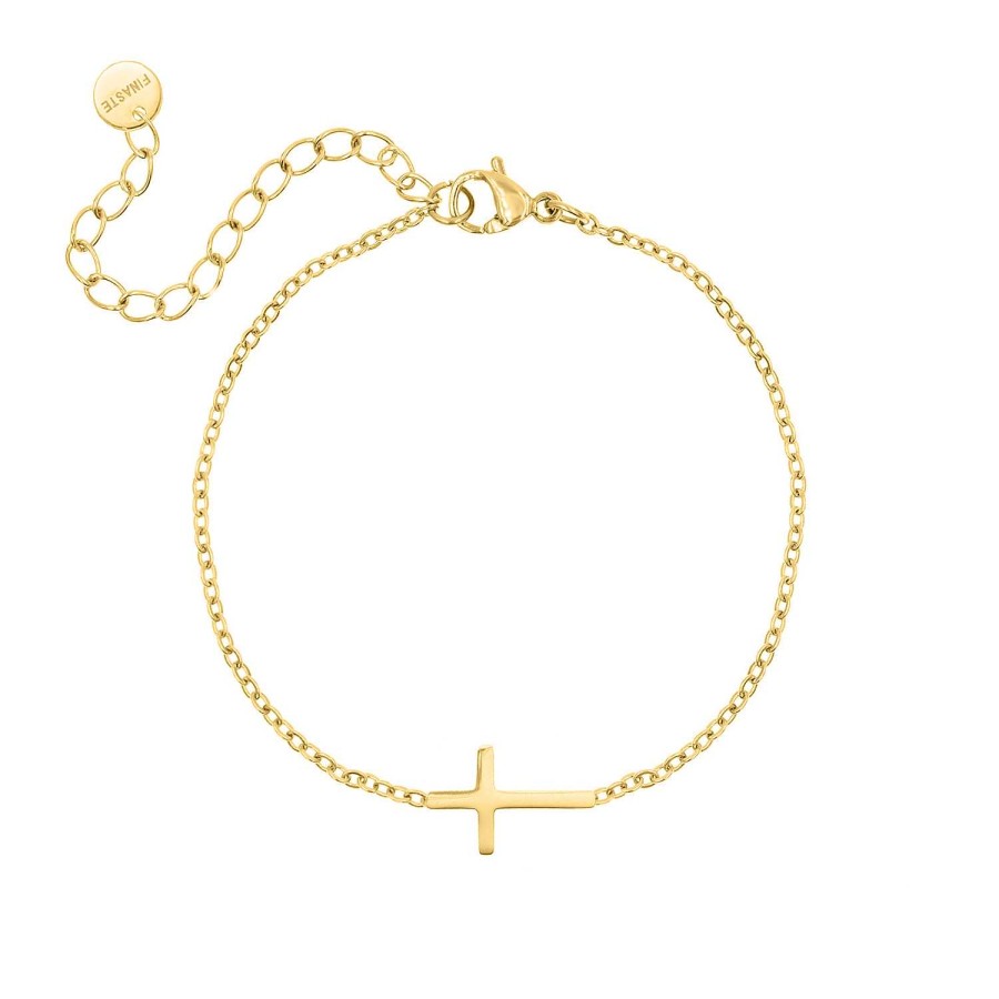 Armbanden Finaste | Cross Armband Goudkleurig