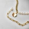 Kettingen Finaste | Graveerbare Ketting Chain & Pearl Kleur Goud