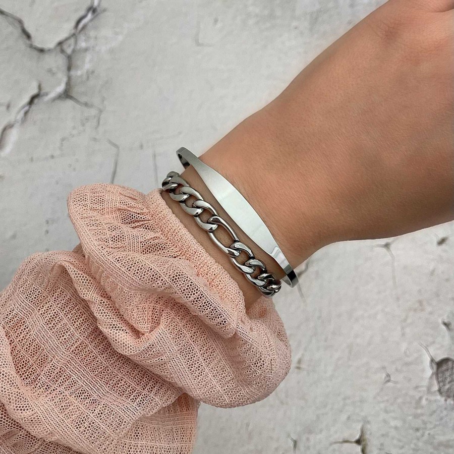 Armbanden Finaste | Minimalistische Bangle Trendy Kleur Zilver