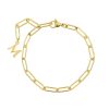 Armbanden Finaste | Chain Armband Met Letter Goud Kleurig