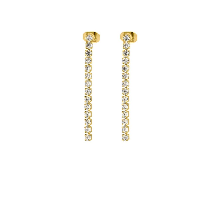 Oorbellen Finaste | Shiny Tennis Earrings Goudkleurig