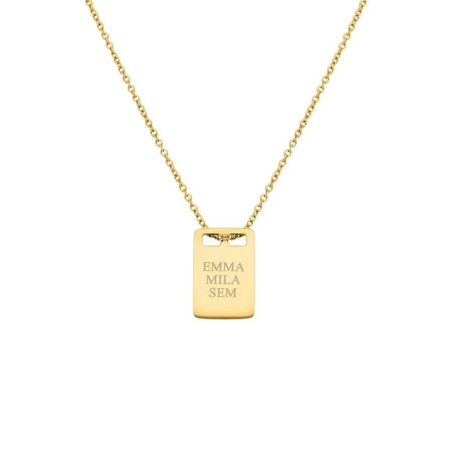 Kettingen Finaste | Ketting Name Tag Goud Kleurig