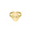 Ringen Finaste | Verstelbare Initial Ring Vintage Goudkleurig