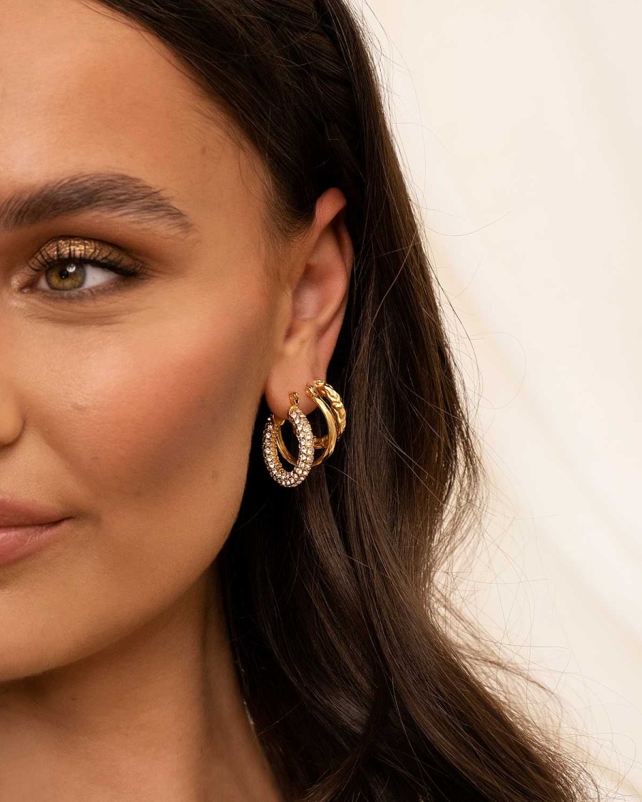 Oorbellen Finaste | Influencer Stone Earrings Goldplated