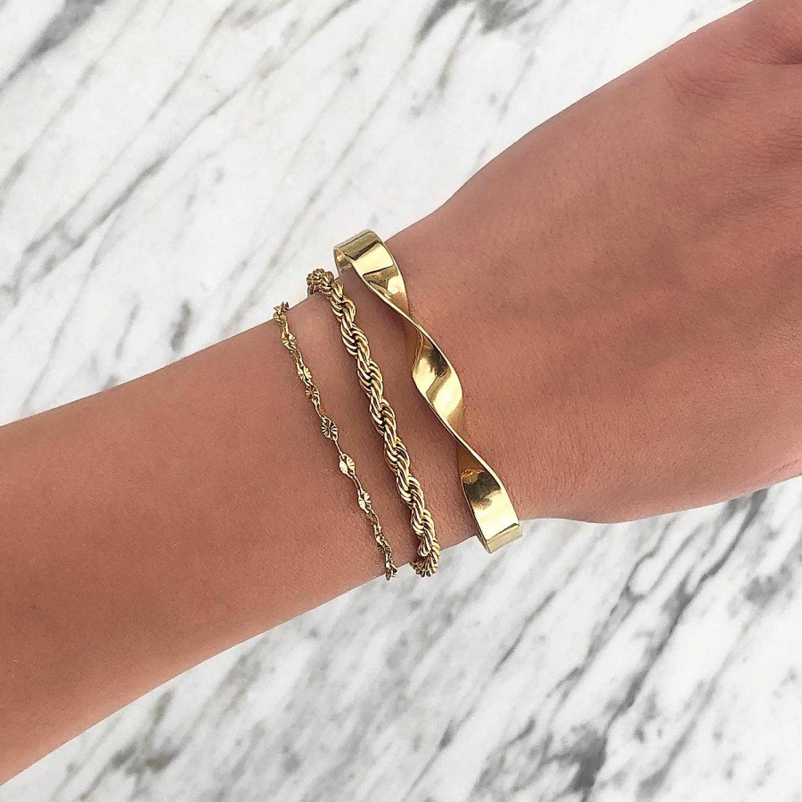 Armbanden Finaste | Trendy Schakelarmbandje Goudkleurig